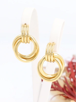 Kolczyki złote i srebrne ringi grawer