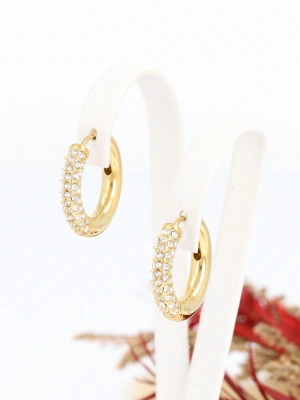 Kolczyki kółka wysadzane cyrkoniami