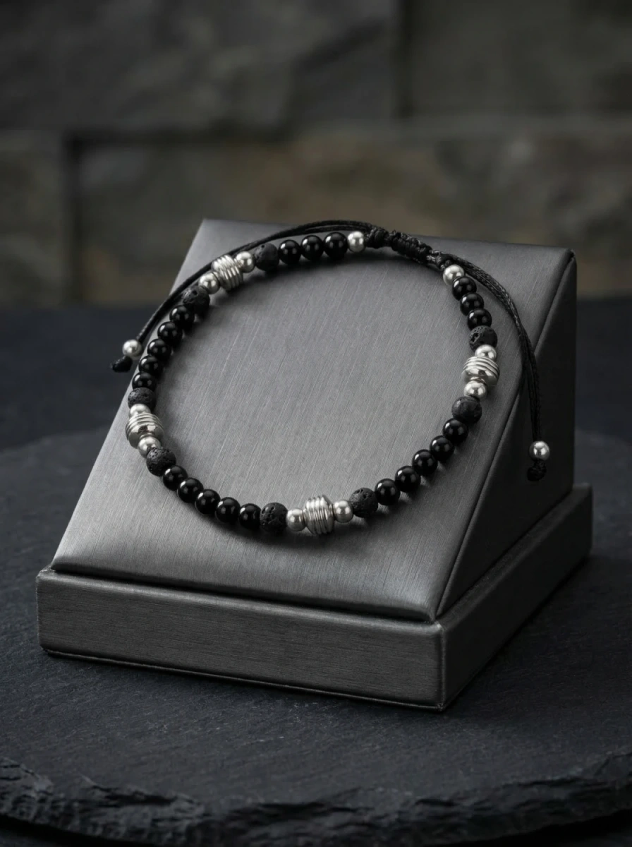 Bransoleta męska kamień turmalin 