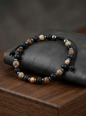 Bransoleta męska kamień topaz 