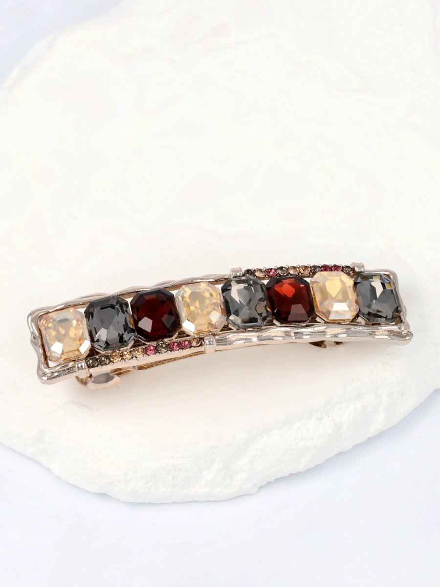 Spinka automat  kryształowa z cyrkoniowym połyskiem