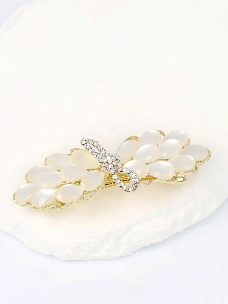 Spinka automat perłowa z cyrkoniową kompozycją