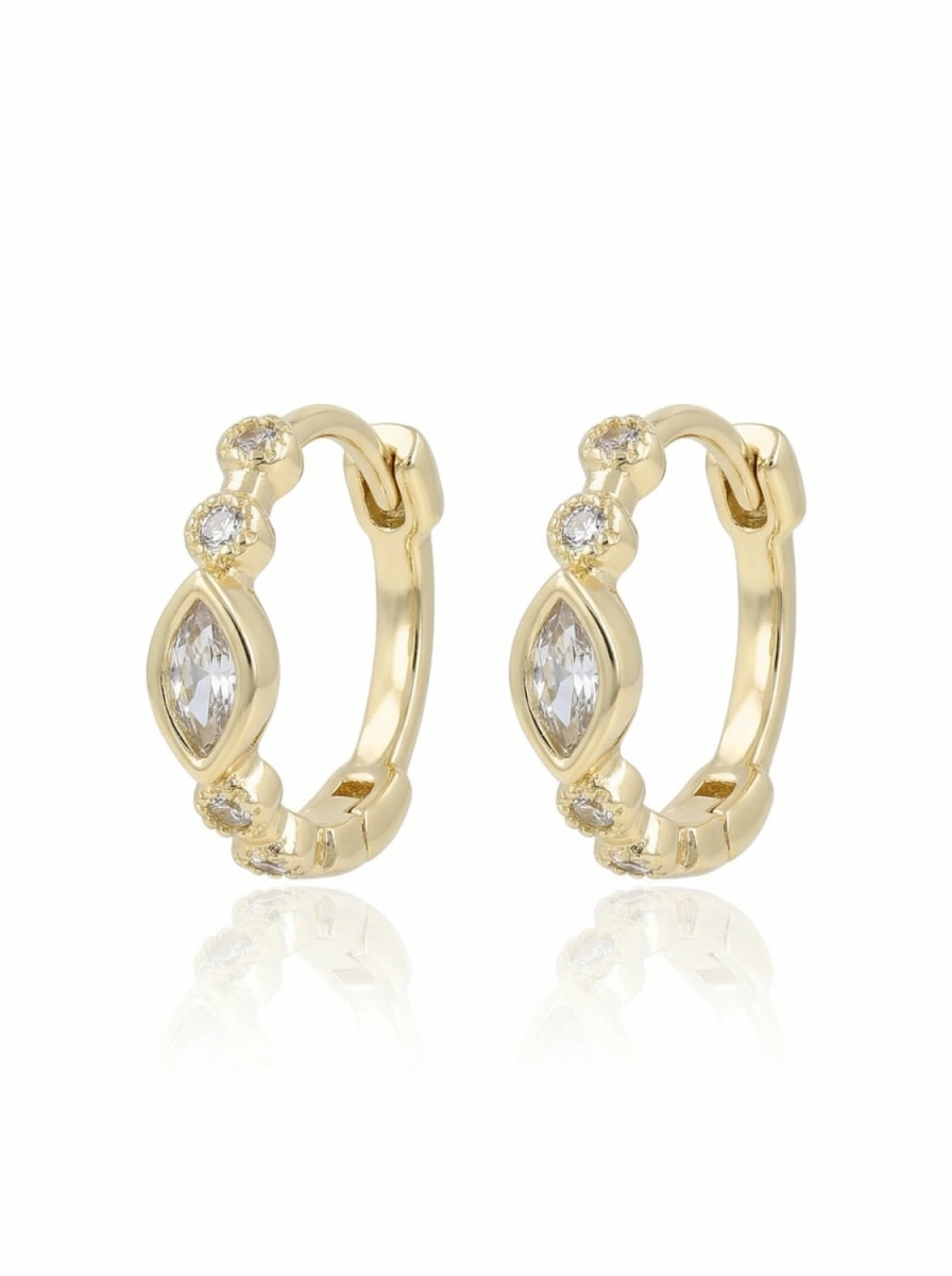 Kolczyki pozłacane z markizą