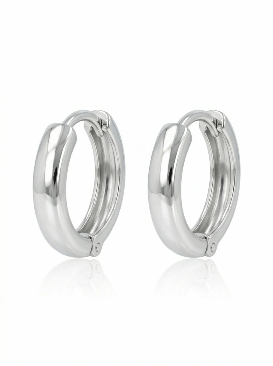 Kolczyki rodowane owalne