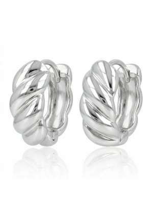 Kolczyki rodowane plecione