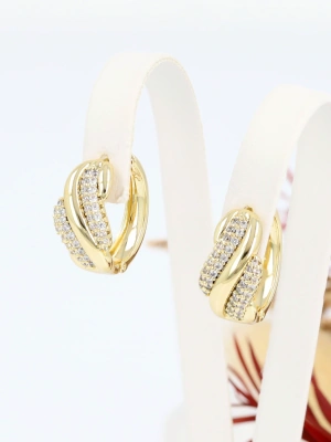 Kolczyki pozłacane przeplatane