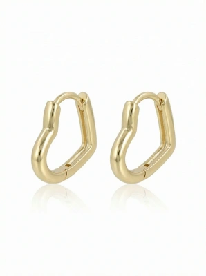 Kolczyki pozłacane geometryczne serca