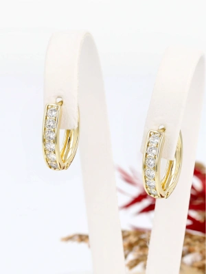 Kolczyki pozłacane z cyrkoniami