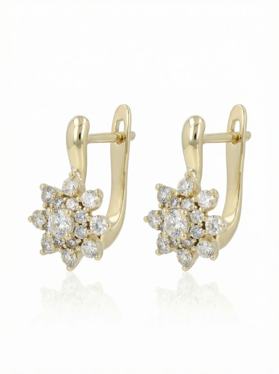 Kolczyki połysk złotego kwitnienia