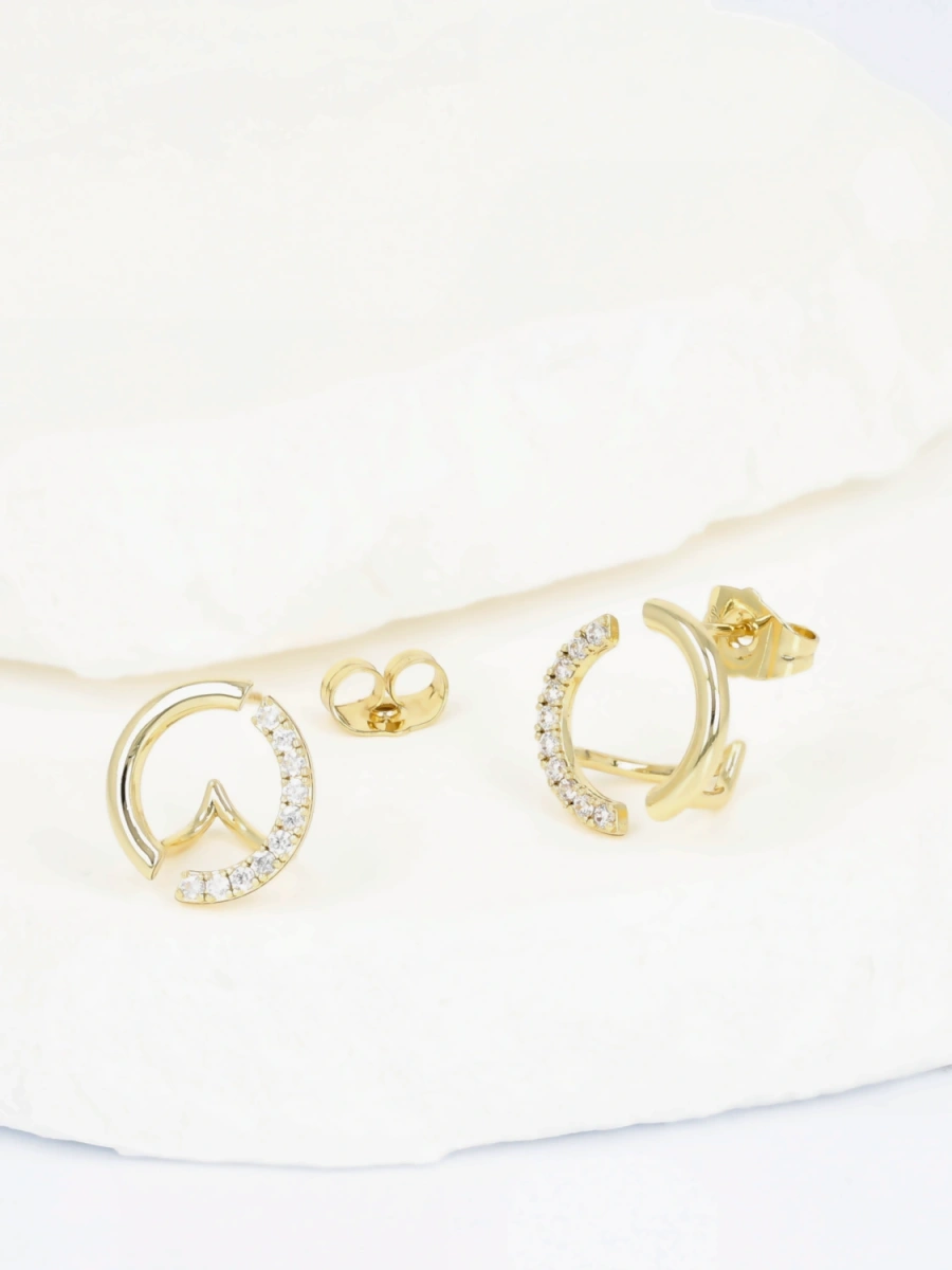 Kolczyki pozłacane ringi z łukiem