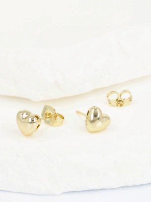 Kolczyki serca dmuchane pozłacane