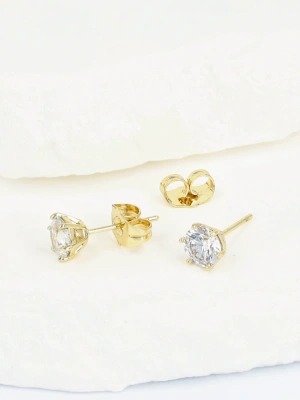 Kolczyki sztyfty cyrkonia sześcioramienna