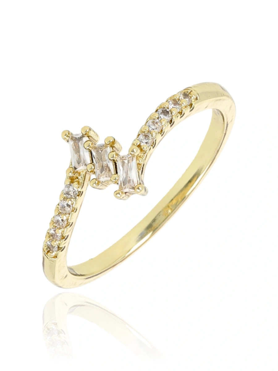 Pierścionek złota trójka blasku