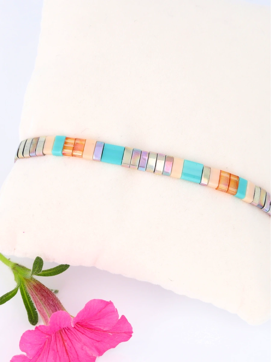 Bransoleta typu miyuki mix pastel opalizująca