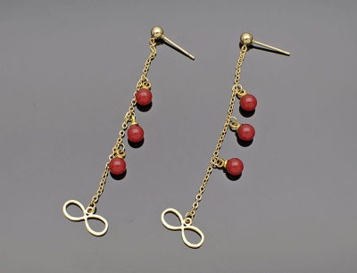 Kolczyki łańcuszki z perełkami i nieskończonością