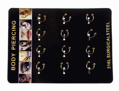 Kolczyki piercing podkowa (12 szt.)