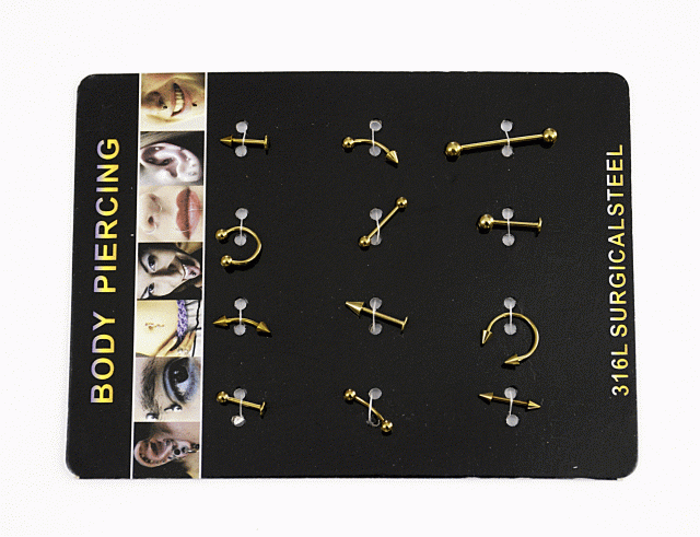 Kolczyki piercing mix (12 szt.)