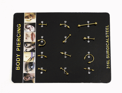 Kolczyki piercing mix (12 szt.)