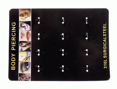 Kolczyki piercing (12 szt.)