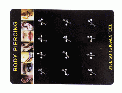 Kolczyki piercing (12 szt.)