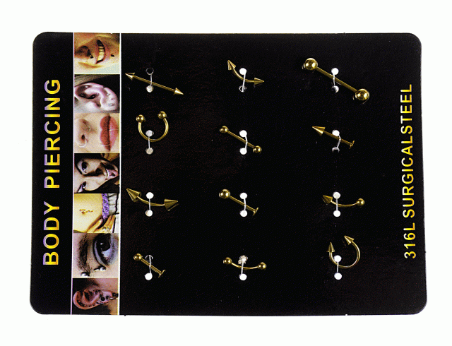 Kolczyki piercing (12 szt.)
