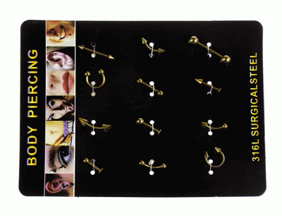 Kolczyki piercing (12 szt.)