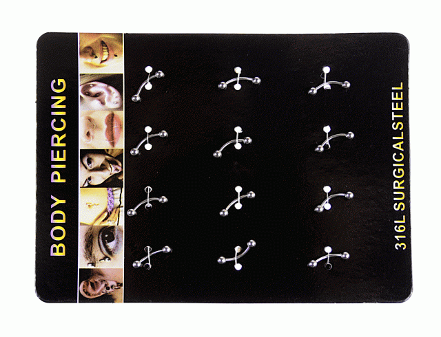 Kolczyki piercing (12 szt.)