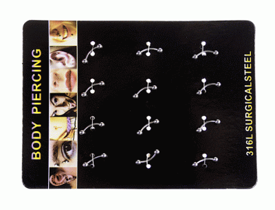 Kolczyki piercing (12 szt.)