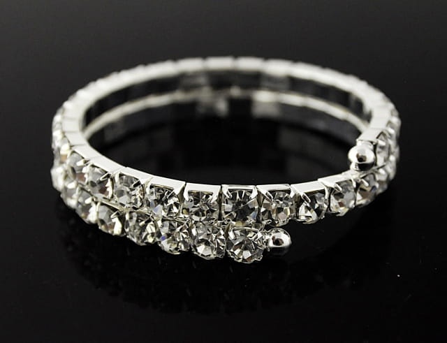 Bransoleta 2 rzędy, duża cyrkonia