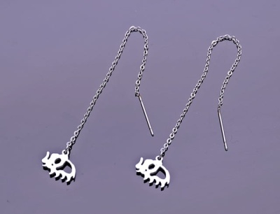 Kolczyki łańcuszki z zawieszką